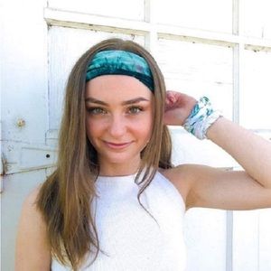 Dark Blue And Light Blue Tie Dye Headband